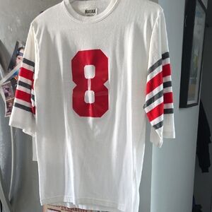 White and Red Number 8 Shirt